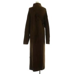 Ameri VINTAGE CUSTOM RAP LONG KNIT TOP ニットワンピース ロング 長袖 マルチWAY 茶 ブラウン