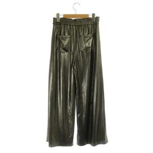 Ameri VINTAGE MEDI GLITTER EASY PANTS イージーパンツ ワイドパンツ スリット S ゴールド色 黒 ブラック