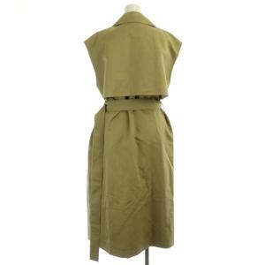 Theory 22SS MATTE TWILL TRENCH DRESS トレンチコート風ロングワンピース ジレ ノースリーブ ベルト付き
