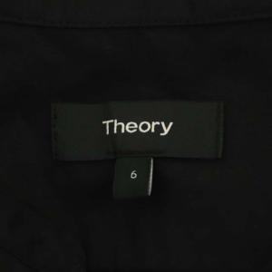 Theory 21SS VENDOME SS UTL SHIRT DR 半袖 シャツワンピース ロング ベルト付き 6 黒 ブラック
