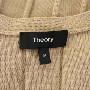 Theory 21SS EMPIRE WOOL WIDE RIB CARDI ロングニットカーディガン 長袖 Vネック M 茶 ブラウン