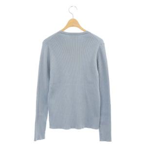 Theory 21SS STAPLE COTTON CREW NECK CARDI リブニット カーディガン 長袖 S スモークブルー