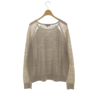 Theory 21SS SAG HARBOR MULTI GG LS リネン ニット セーター 長袖 ラグランスリーブ L グレージュ