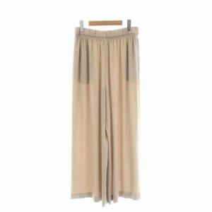Theory POWDER CREPE SMOCKED CULOTTE ワイドパンツ ドレープ イージー M ベージュ