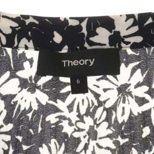 Theory 21SS DAISY CDC PLEAT SKT プリーツスカート ロング 花柄 デイジー柄 6 黒 白 ブラック ホワイト