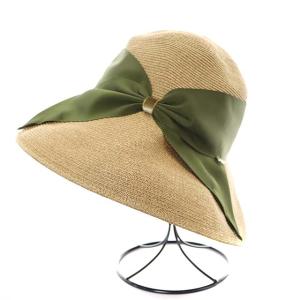Athena New York 麦わら帽子 ハット リボン ベージュ 緑 グリーン