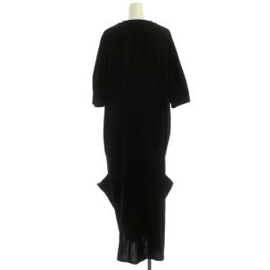ENFOLD 23SS ARROW DRESS ワンピース 五分袖 ロング デザイン 38 黒 ブラック