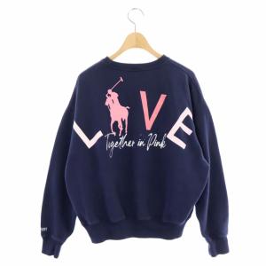 RALPH LAUREN スウェット トレーナー 長袖 ピンクポニー バックプリント プルオーバー ロゴ刺繍 SP 紺 ネイビー
