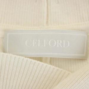 CELFORD 22SS スカラップセーラーニットワンピース ロング 半袖 36 オフホワイト