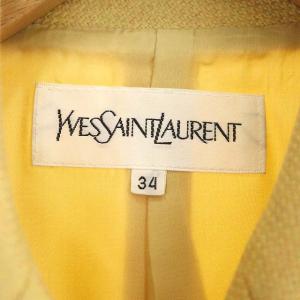 YVES SAINT LAURENT ウール ダブルボタン ジャケット 総裏地 34 黄色 イエロー