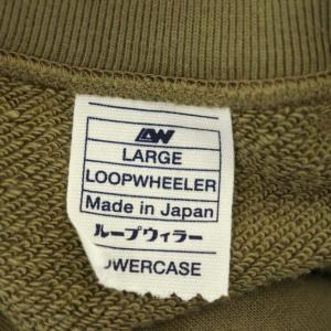 LOOPWHEELER × ロウワーケース LOWERCASE ライトツリウラケ ルーズフィット スウェット トレーナー 長袖 Vガゼット L カーキ