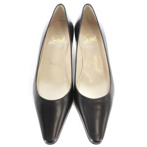 Christian Louboutin レザー パンプス ピンヒール 35 22cm 黒 ブラック