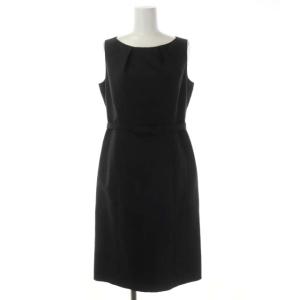 Harrods セットアップ 2点セット テーラードジャケット 3B 総裏地 ワンピース ノースリーブ 膝丈 シルク 2 黒 ブラック