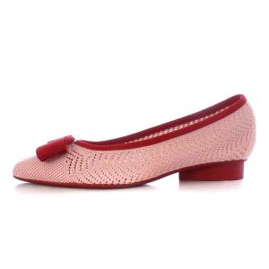 Salvatore Ferragamo VIVA KNIT パンプス ローヒール ポインテッド リボンモチーフ ニット 24cm ピンク