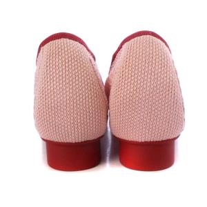 Salvatore Ferragamo VIVA KNIT パンプス ローヒール ポインテッド リボンモチーフ ニット 24cm ピンク