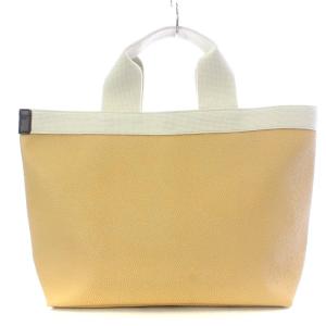 Hervé Chapelier 704GPD コーテッドキャンバススクエアトートB5サイズ M ハンドバッグ タン イヴォワール