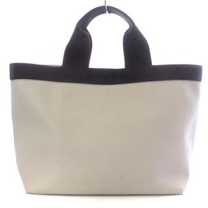 Hervé Chapelier 704GP コーテッドキャンバススクエアトート M ライトベージュ