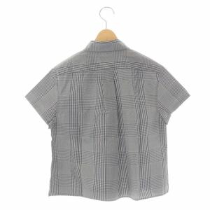 MARGARET HOWELL マルチチェックシャツ 半袖 前開き コットン 1 グレー 黒 白
