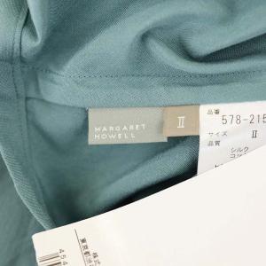 MARGARET HOWELL 22SS SILK COTTON POPLIN ワンピース ロング ノースリーブ 2 青緑 ブルーグリーン