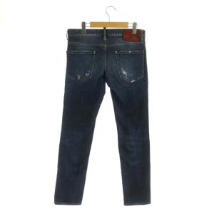 DSQUARED2 ダメージリペア加工デニムパンツ ジーンズ スリム ボタンフライ ストレッチ 46 青 ブルー