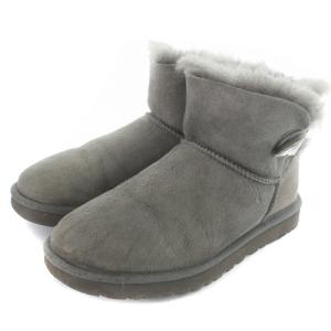 UGG australia ベイリーボタン ミニ MINI BAILEY BUTTON BLING ムートンブーツ ショート 24cm グレー 1003889