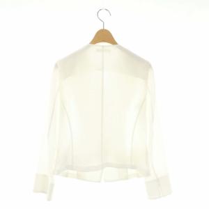 EPOCA スクエアクロスノーカラージャケット カラーレス 40 白 ホワイト