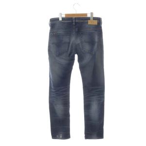 DIESEL ダメージスウェットデニムパンツ ジーンズ スリム ジッパーフライ 30 インディゴブルー THAVAR
