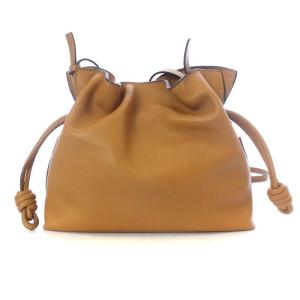 LOEWE フラメンコクラッチミニ ナパカーフ 2way ショルダーバッグ ワンショルダー 巾着 ブラウン