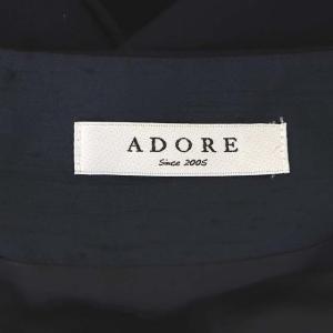 ADORE 長袖ワンピース ロング ボートネック バックオープン ウール 38 濃紺 ダークネイビー 黒 ブラック