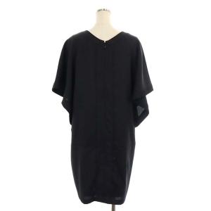 ADORE ワンピース 膝丈 五分袖 ドルマンスリーブ キーネック 38 黒 ブラック