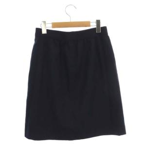 A.P.C. 台形スカート ミニ レザーボタン ウール S 紺 ネイビー