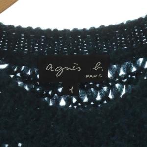 agnes b. モヘアウールクルーネックニット セーター 長袖 プルオーバー 1 エメラルドグリーン