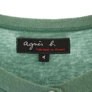 agnes b. ショートニットカーディガン 1 緑 グリーン