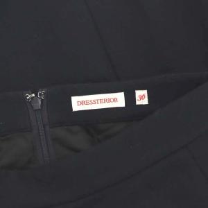 DRESSTERIOR フレアスカート ロング ウール 36 紺 ネイビー