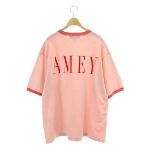 AMERICANA JEANS FACTORY 別注 22SS ビッグシルエット バックプリント Tシャツ カットソー 半袖 ピンク