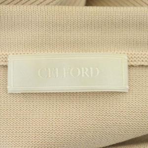 CELFORD 21SS ホールガーメントワンピース ニット ロング 半袖 36 ピンクベージュ