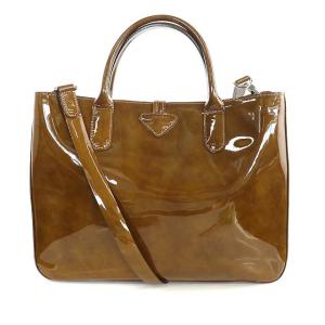 Longchamp ロゾ 2WAY トートバッグ ハンドバッグ ショルダーバッグ エナメル 茶 ブラウン