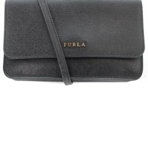 FURLA RIVA クロスボディ ショルダーウォレット ロゴ 黒 ブラック