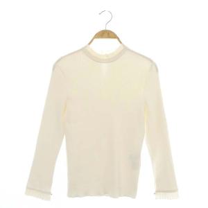 23SS オーガンジーニットコンビ プルオーバー カットソー 長袖 38 白 ホワイト