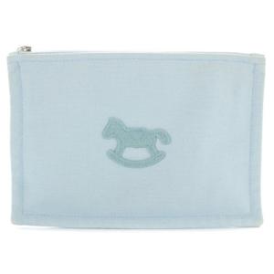 アダダドットPM フラットポーチ ロゴ 水色 ブルー