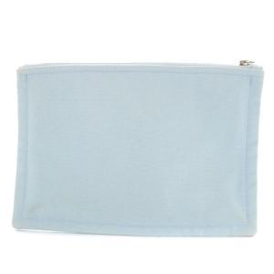 HERMES アダダドットPM フラットポーチ ロゴ 水色 ブルー