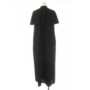 ENFOLD 23SS CAPE-SLEEVE DRESS ワンピース ロング 半袖 36 ブラック