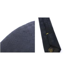 LOUIS VUITTON ネクタイ モノグラム ブロックチェック シルク 黒 ブラック
