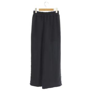 ENFOLD 22AW PEジョーゼット ギャザー RelaxゴムワイドTROUSERS パンツ イージー 34 チャコール