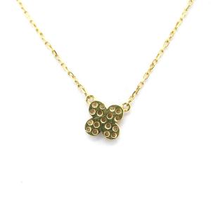 AHKAH ペタルパヴェ ネックレス K18 ダイヤモンド 0.07ct イエローゴールド