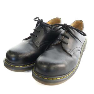 3ホールレザーシューズ ステッチ UK5 24.0cm 黒 ブラック