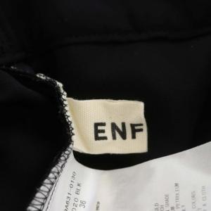 ENFOLD ドライダブルクロスゴムジョッパーズパンツ テーパード センタープレス タック イージー 36 黒 ブラック