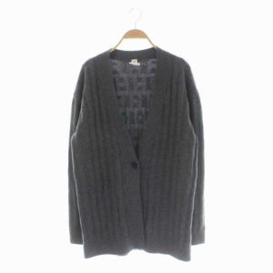 Hデザイン カーディガン ニット 36 グレー