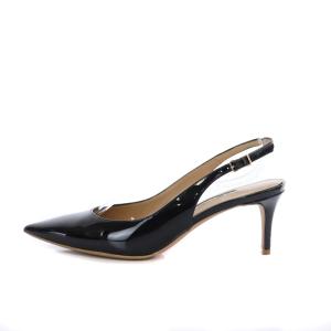 PELLICO パンプスエナメル ハイヒール ポインテッドトゥ ストラップ 36 23cm 黒 ブラック
