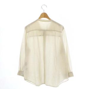 MARGARET HOWELL シルク混 七分袖 ボウタイブラウス シャツ 3 ベージュ
